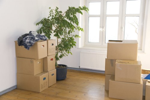 Moving van near a busy Longford property area