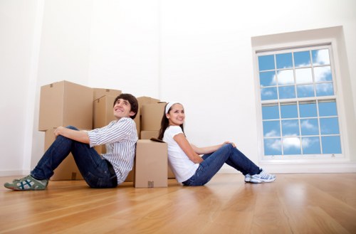 Commercial removals team loading office equipment in Longford