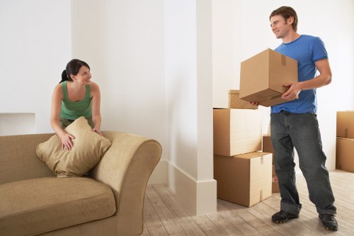 Packing and preparing items for a removal van move